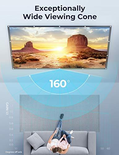 VANKYO StayTrue Projector Screen, 120 Inch Projection Screen 4K HD, 16:9, Foldable Wrinkle-Free Movies Screen(1.1 GAIN, 160°Viewing Cone) for Vankyo Leisure 3 Projector, Support Front Rear Projection
