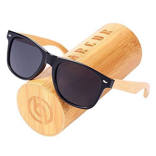 Barcur Wood Sunglasses Spring Hinge Bamboo Sunglasses Men Women Wooden Sun Glasses