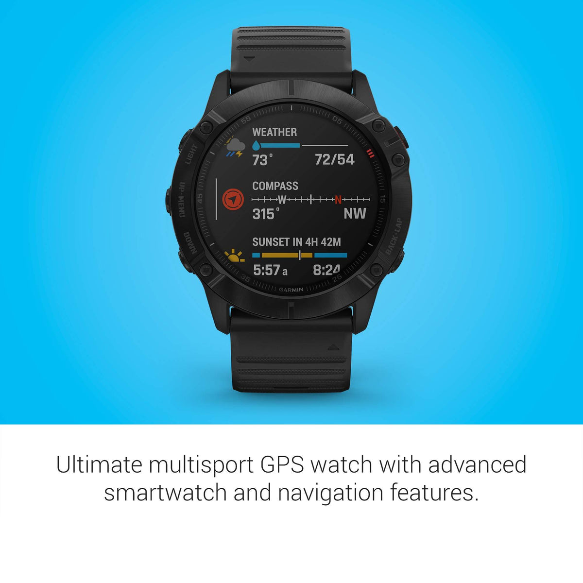 Garmin fenix 6 GPS-multisport-smartklocka med pulsmätning på handleden