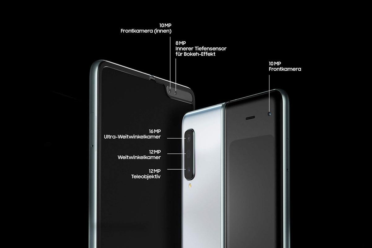 Samsung Galaxy Fold 5G (18,81 cm) 512 GB internminne, 12 GB RAM, Dual SIM, Android, tysk version, space silver