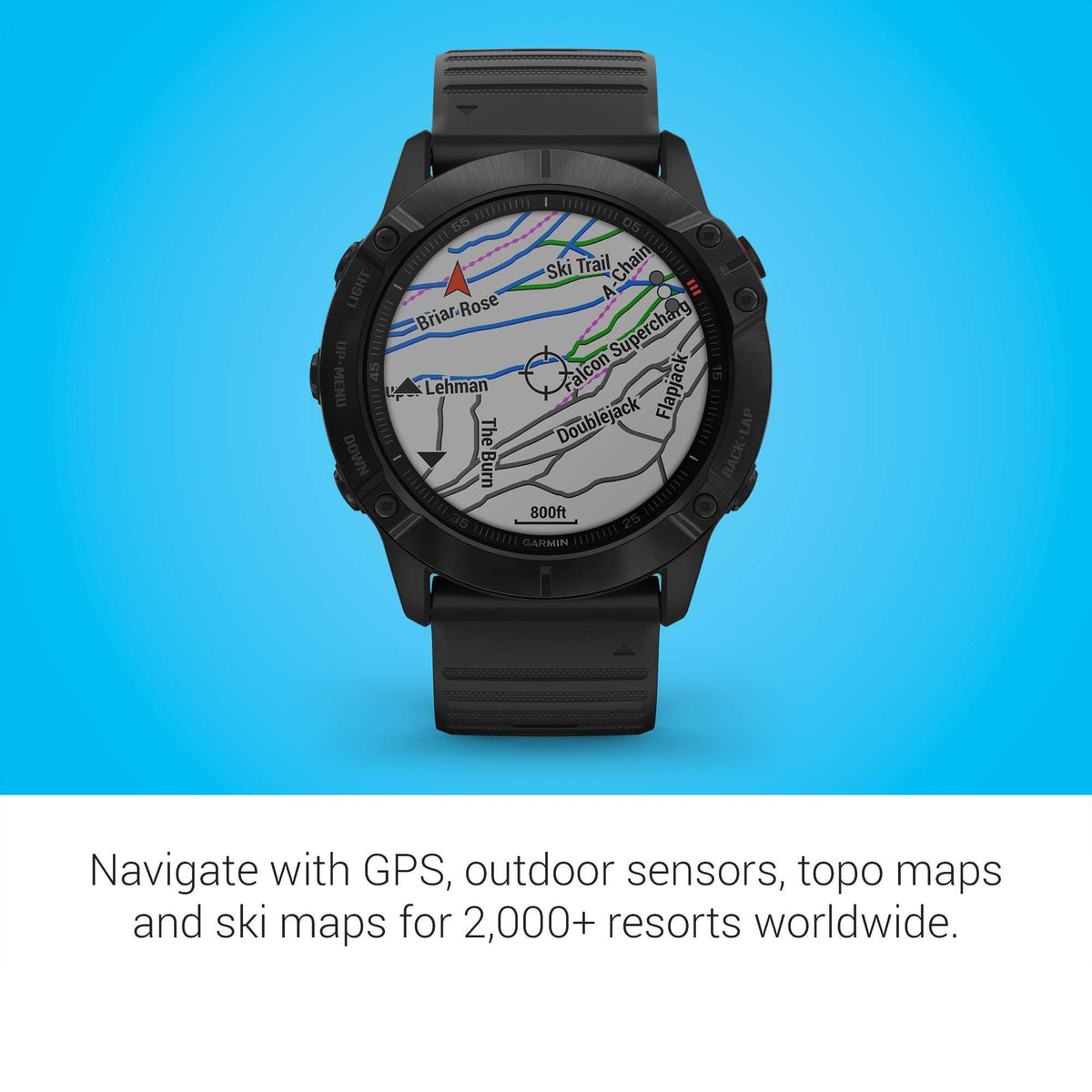 Garmin fenix 6 GPS-multisport-smartklocka med pulsmätning på handleden